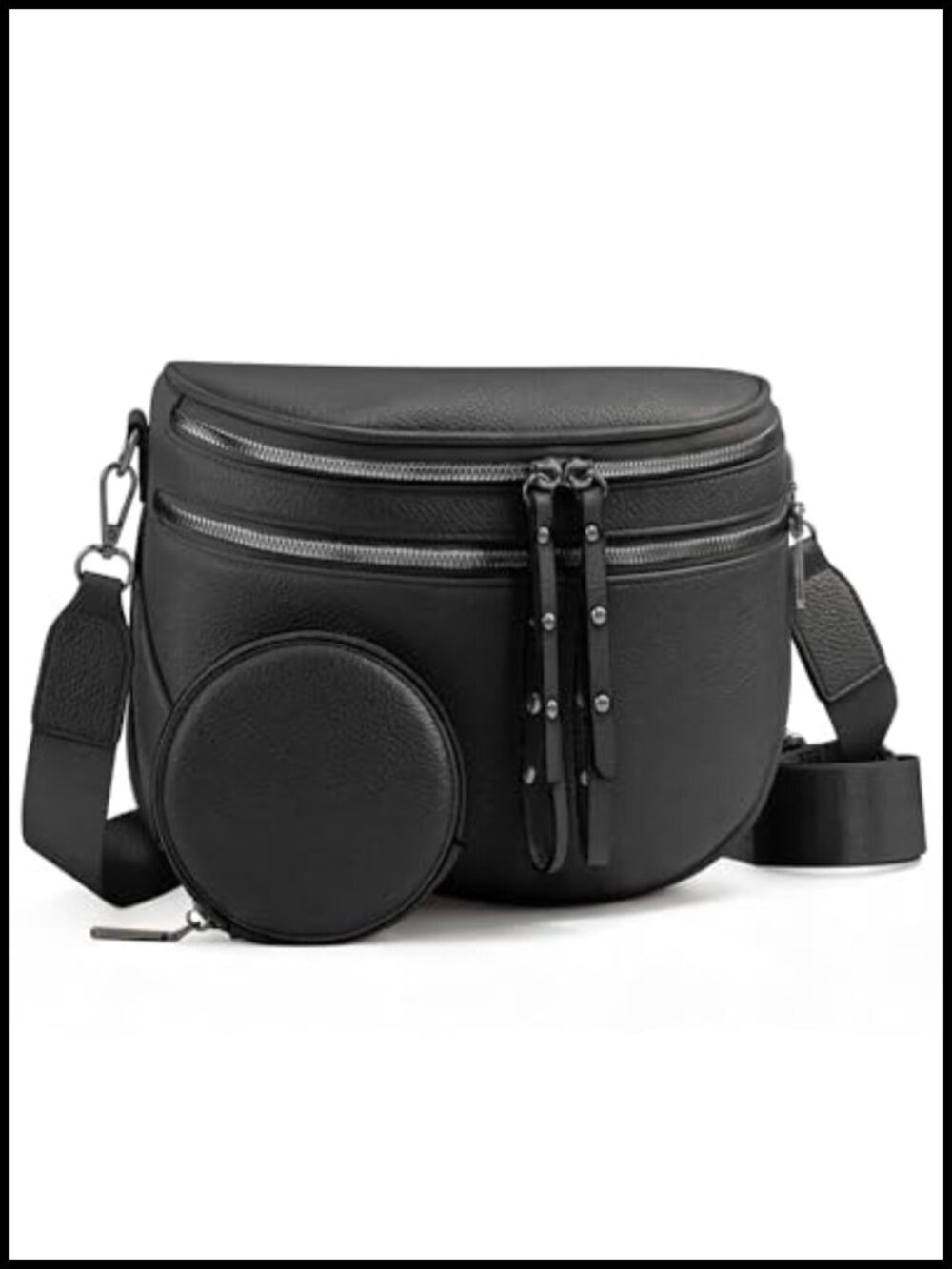 Vegan Leather Faux Leather Crossbody Bum Bag Adjustable Strap Coin Purse